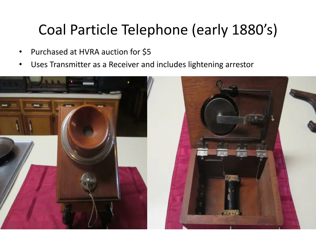 coal particle telephone early 1880 s