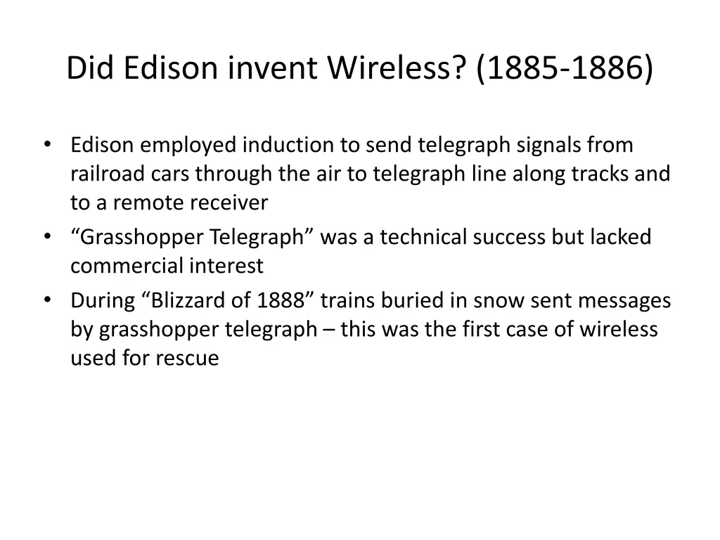 did edison invent wireless 1885 1886