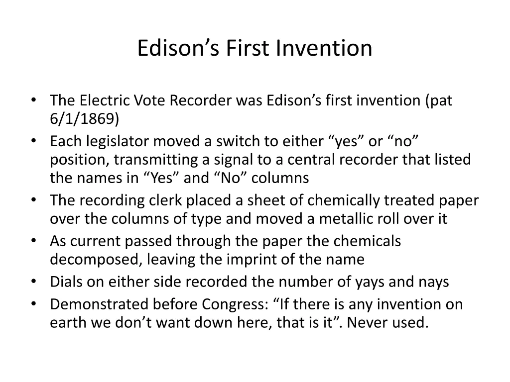 edison s first invention