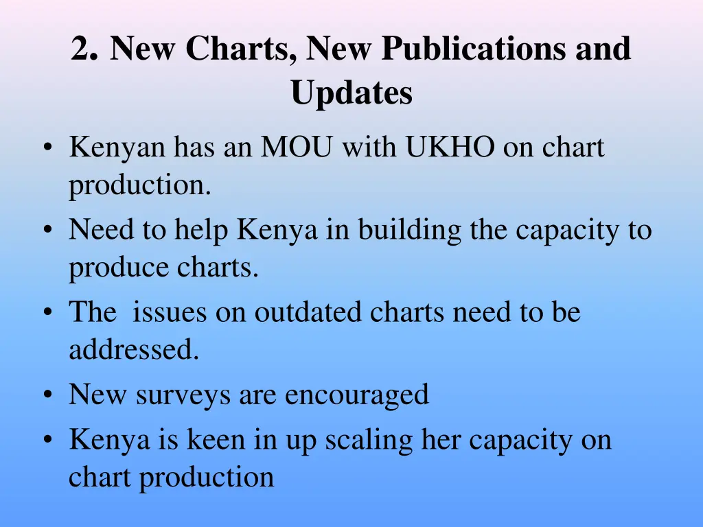 2 new charts new publications and updates