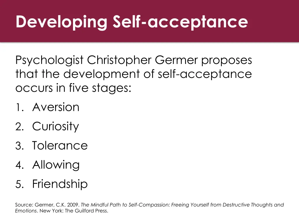 developing self acceptance