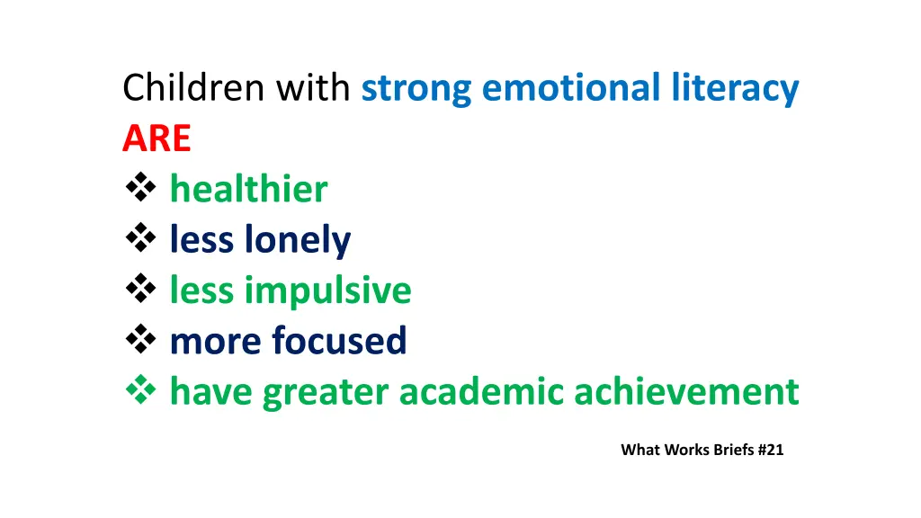 children with strong emotional literacy