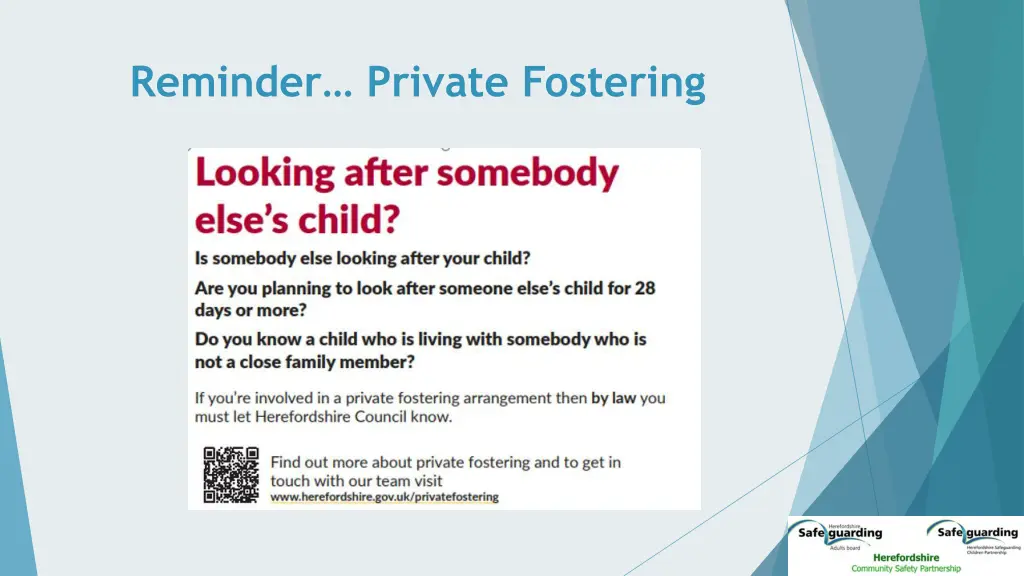 reminder private fostering