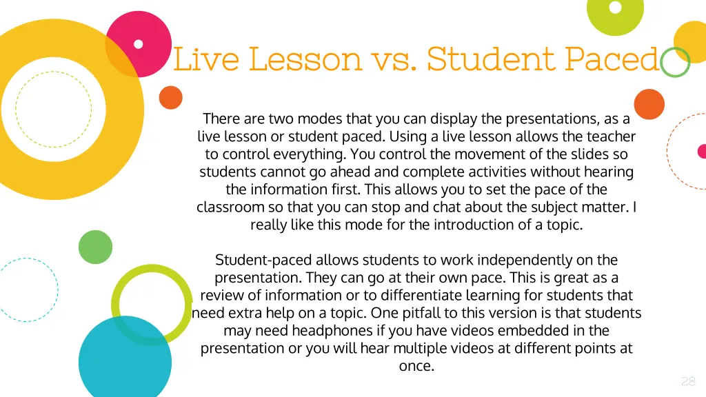 live lesson vs student paced live lesson