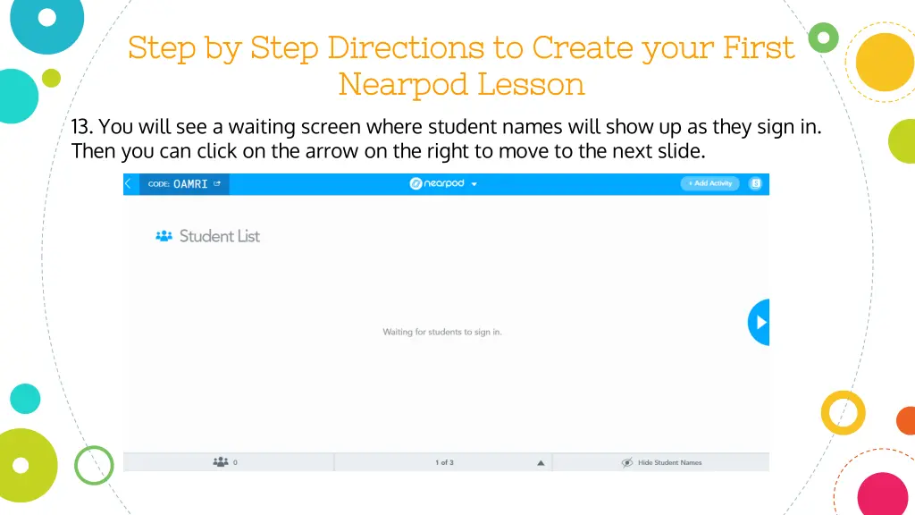 step by step directions to create your first step 11