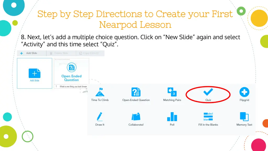 step by step directions to create your first step 6