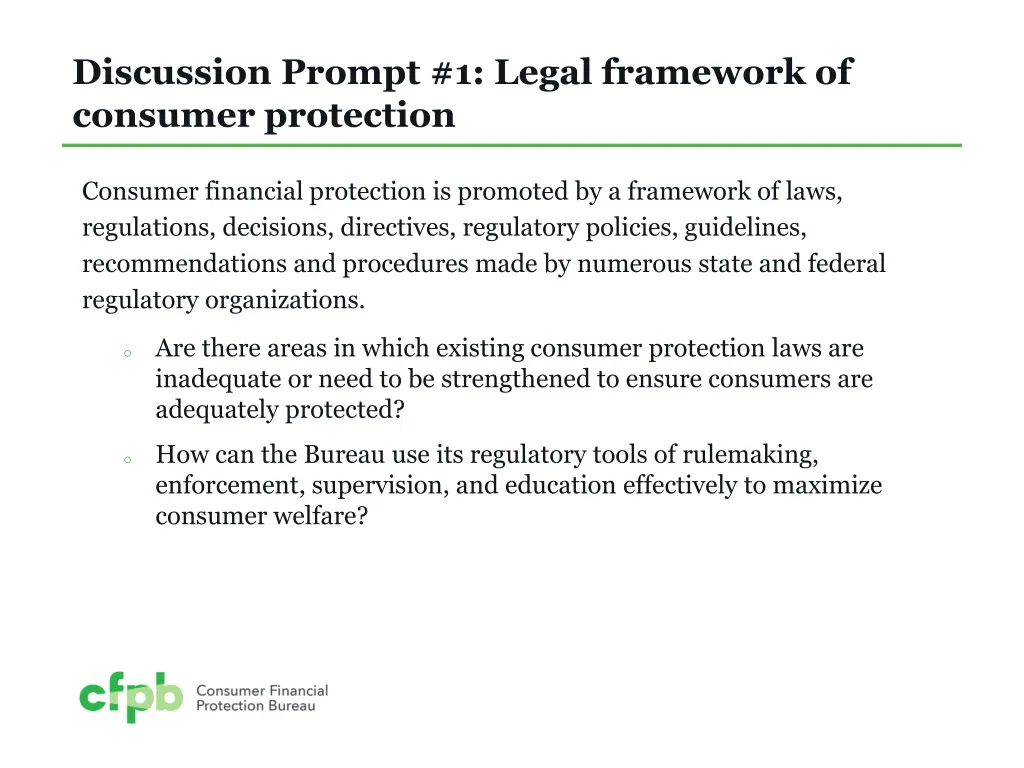 discussion prompt 1 legal framework of consumer