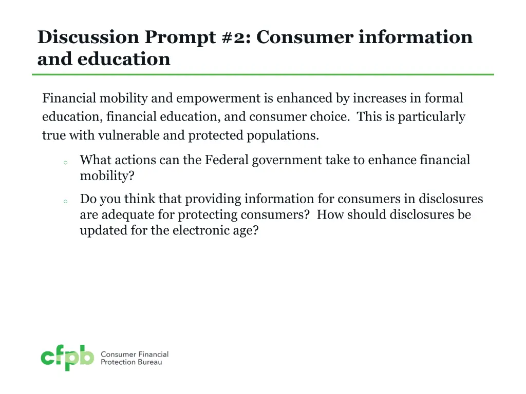 discussion prompt 2 consumer information