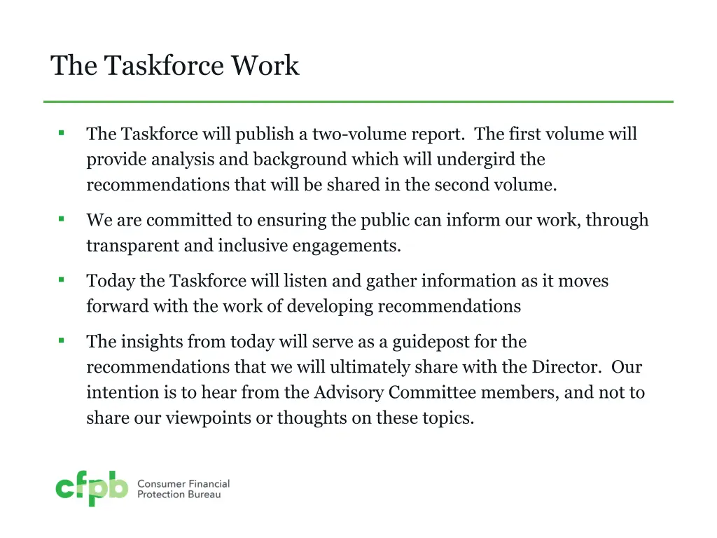 the taskforce work