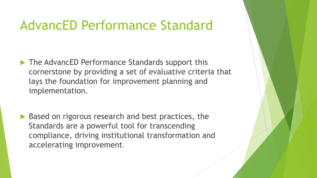 advanced performance standard