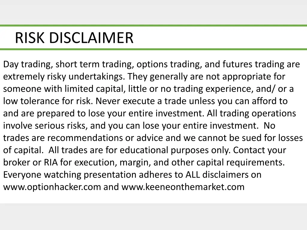 risk disclaimer