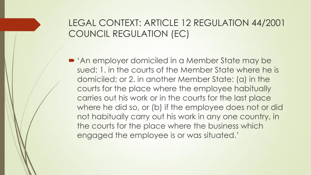 legal context article 12 regulation 44 2001