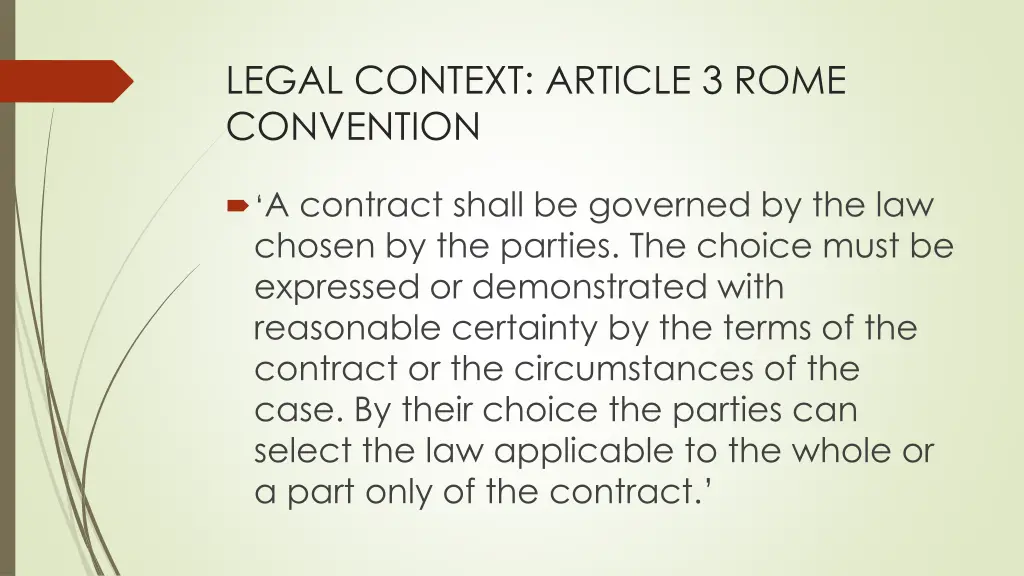 legal context article 3 rome convention