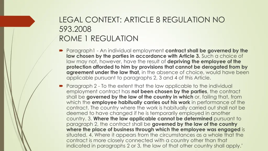 legal context article 8 regulation no 593 2008