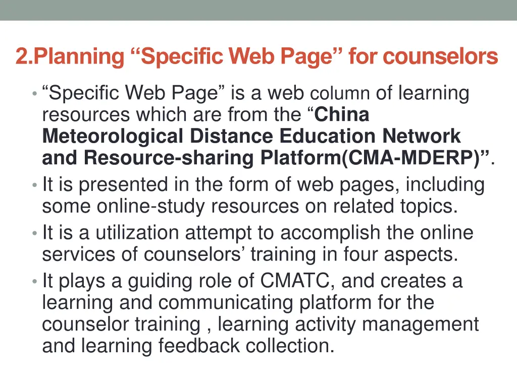 2 planning specific web page for counselors