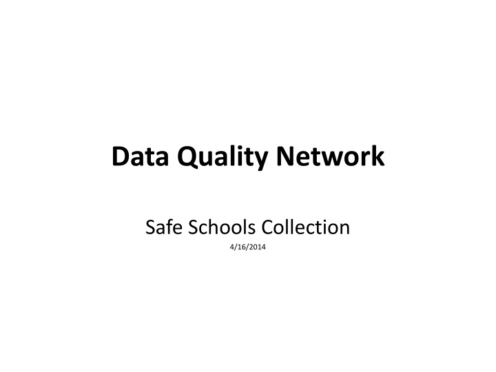 data quality network