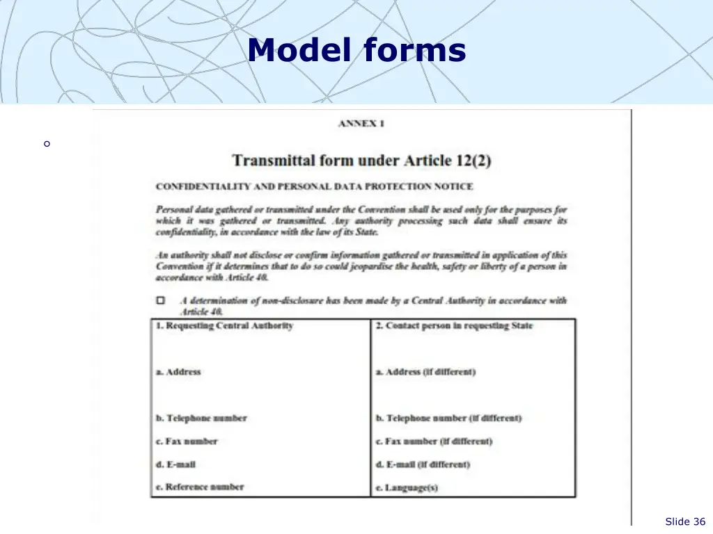 model forms