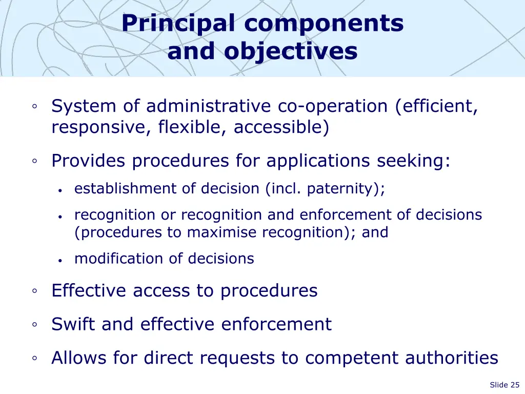 principal components and objectives