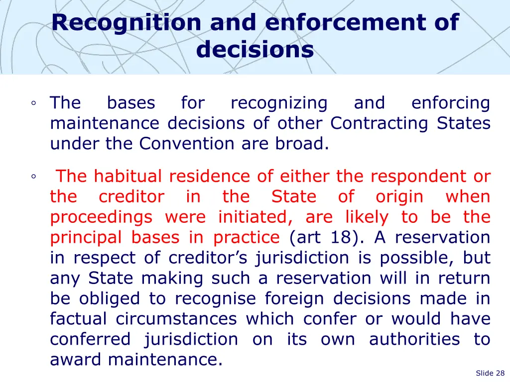 recognition and enforcement of decisions