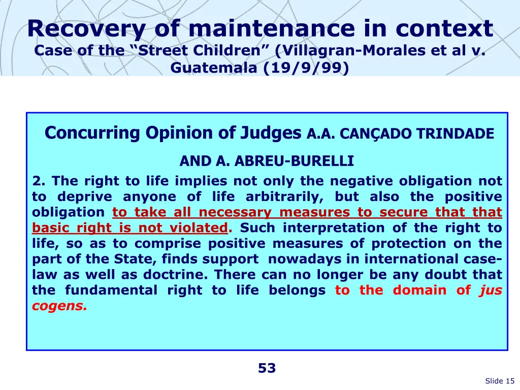 recovery of maintenance in context case 1