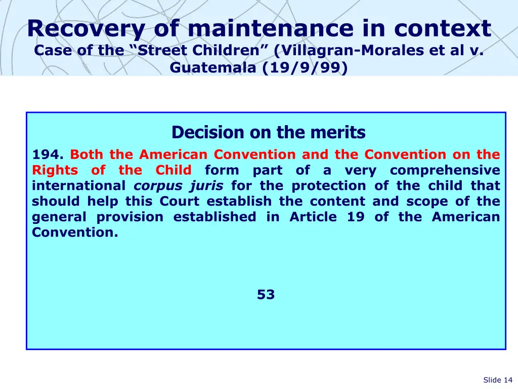 recovery of maintenance in context case