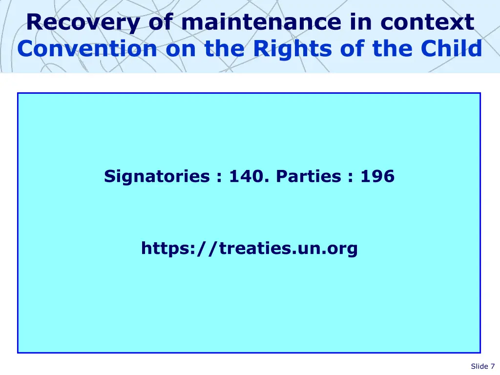 recovery of maintenance in context convention