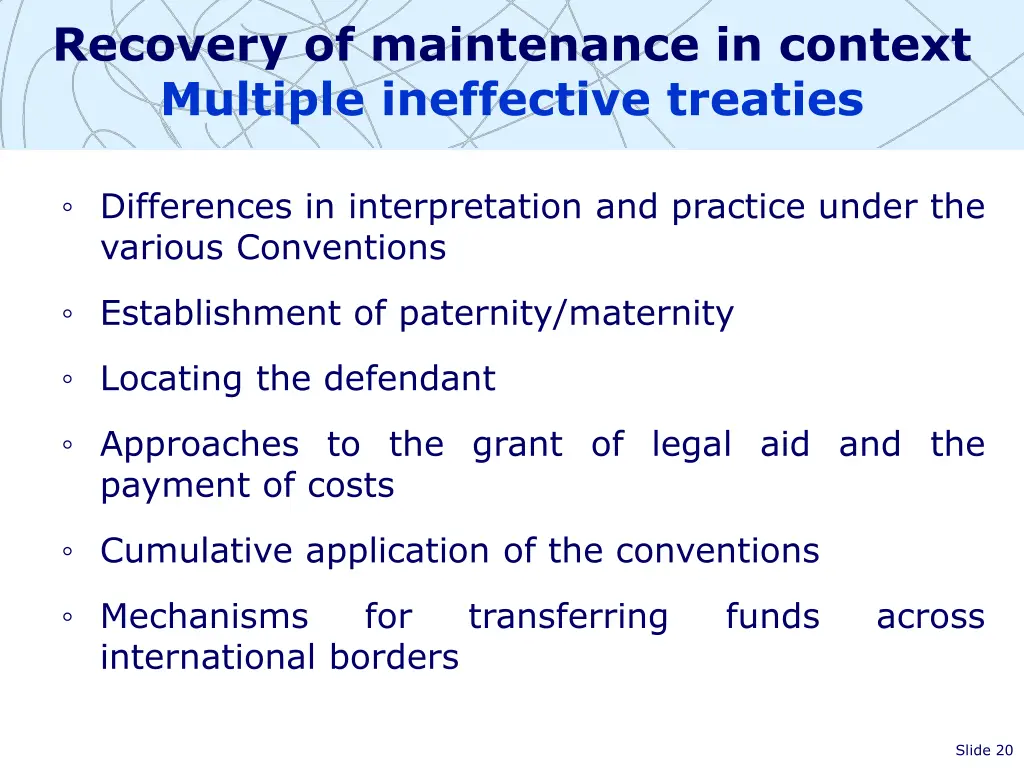 recovery of maintenance in context multiple 1