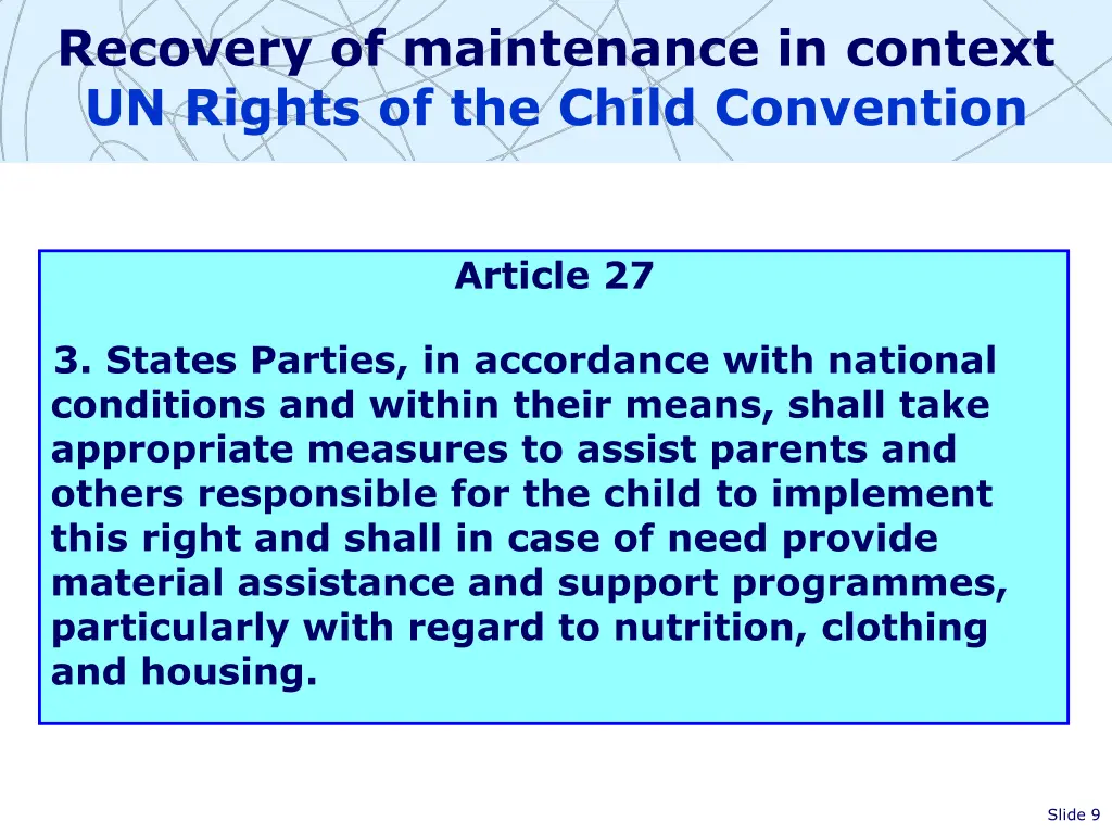 recovery of maintenance in context un rights 1