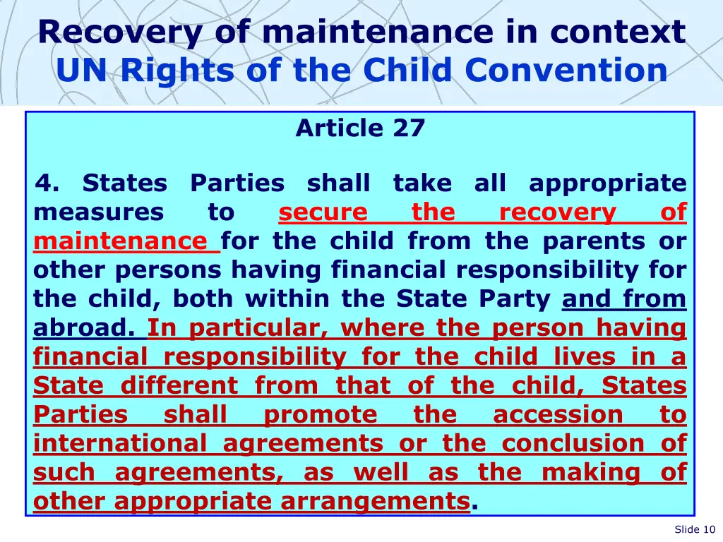 recovery of maintenance in context un rights 2