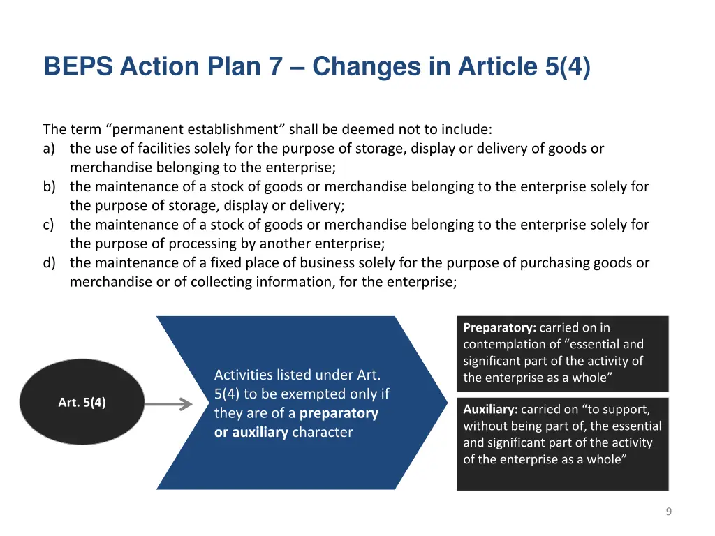 beps action plan 7 changes in article 5 4