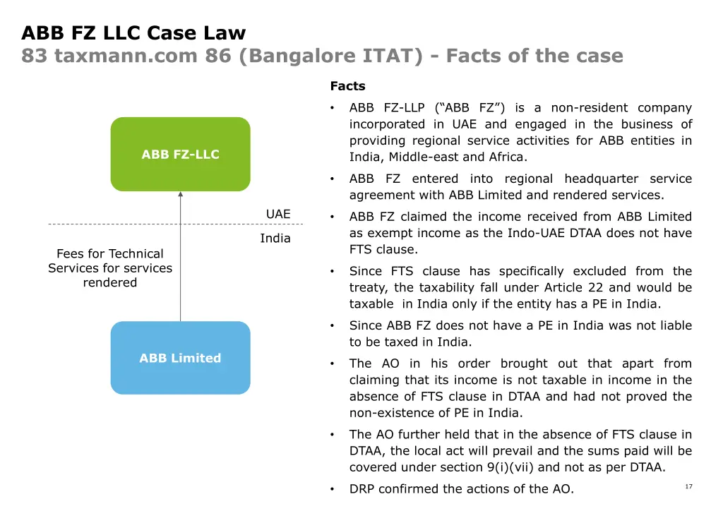 abb fz llc case law 83 taxmann com 86 bangalore