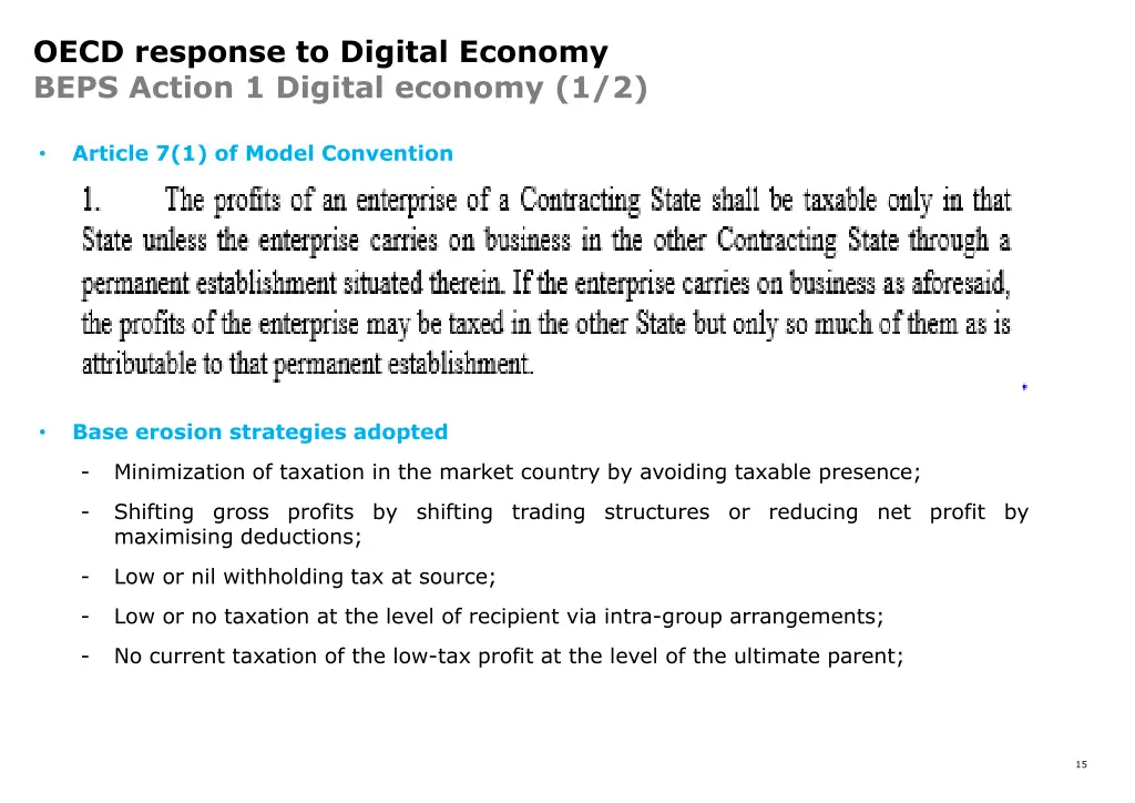 oecd response to digital economy beps action