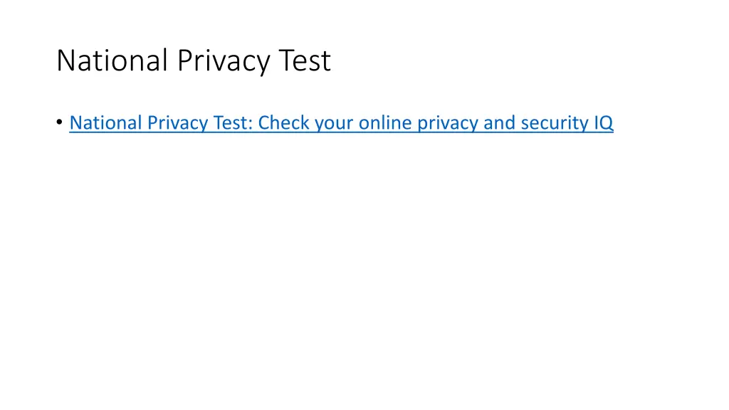 national privacy test