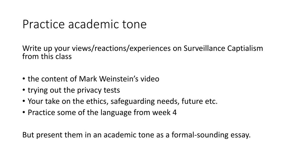 practice academic tone