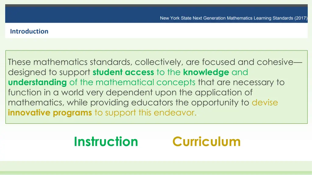 these mathematics standards collectively