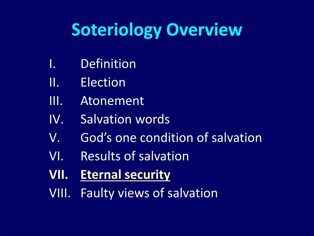 soteriology overview