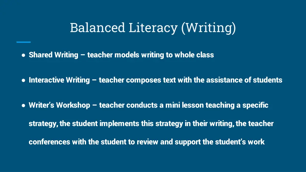 balanced literacy writing