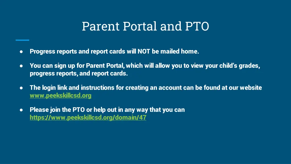 parent portal and pto