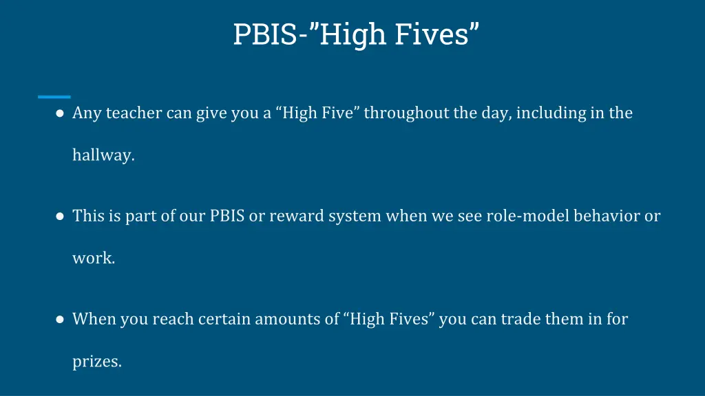 pbis high fives