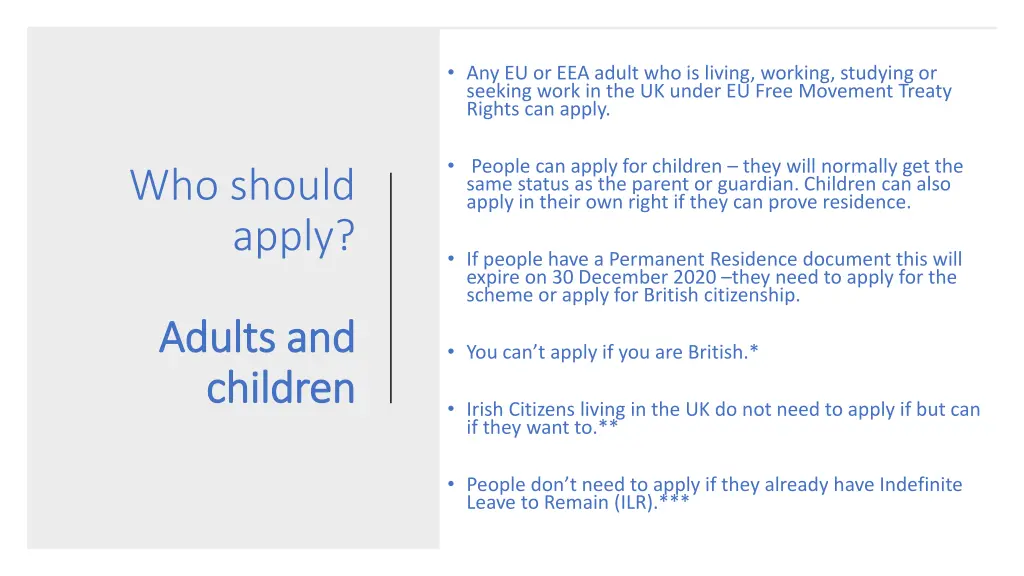 any eu or eea adult who is living working