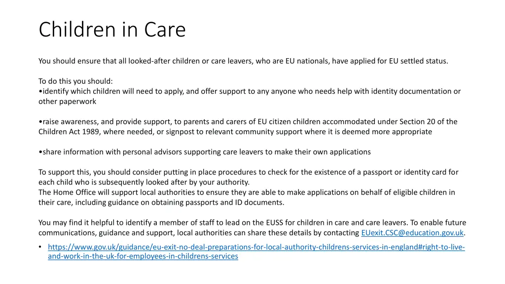 children in care