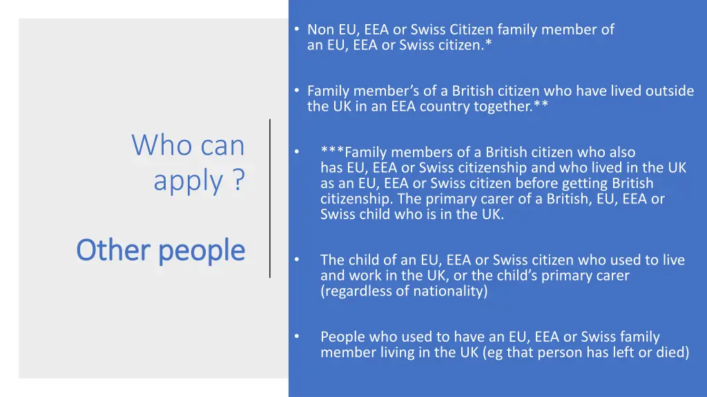 non eu eea or swiss citizen family member