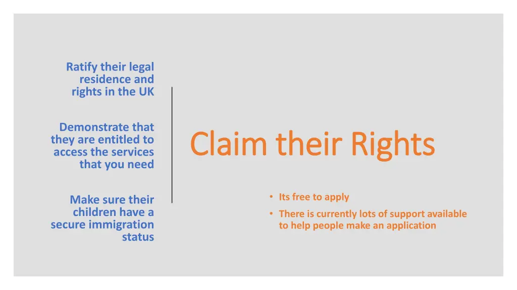 ratify their legal residence and rights in the uk