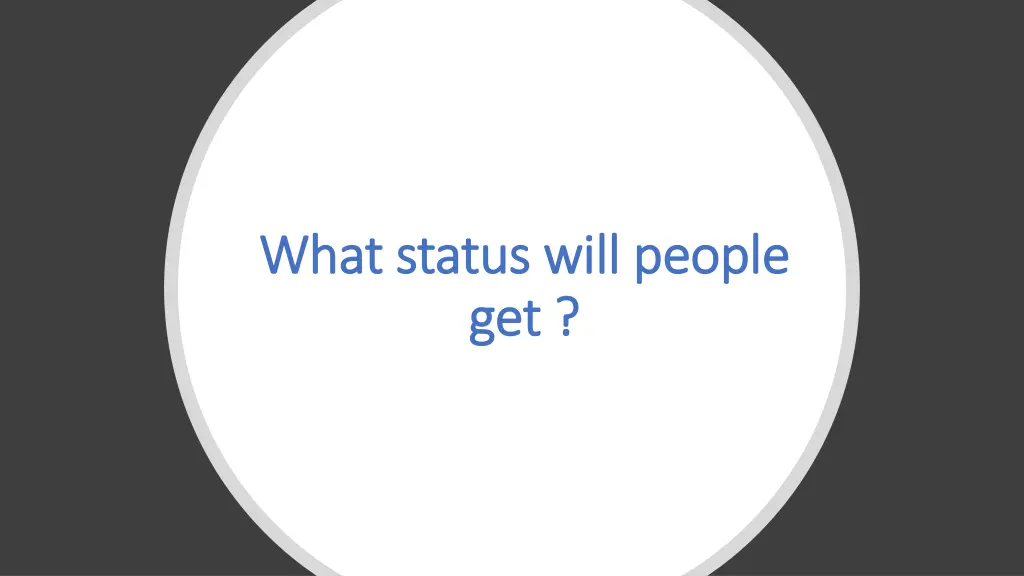 what status will people what status will people