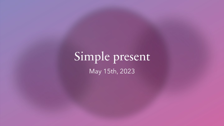 simple present may 15th 2023