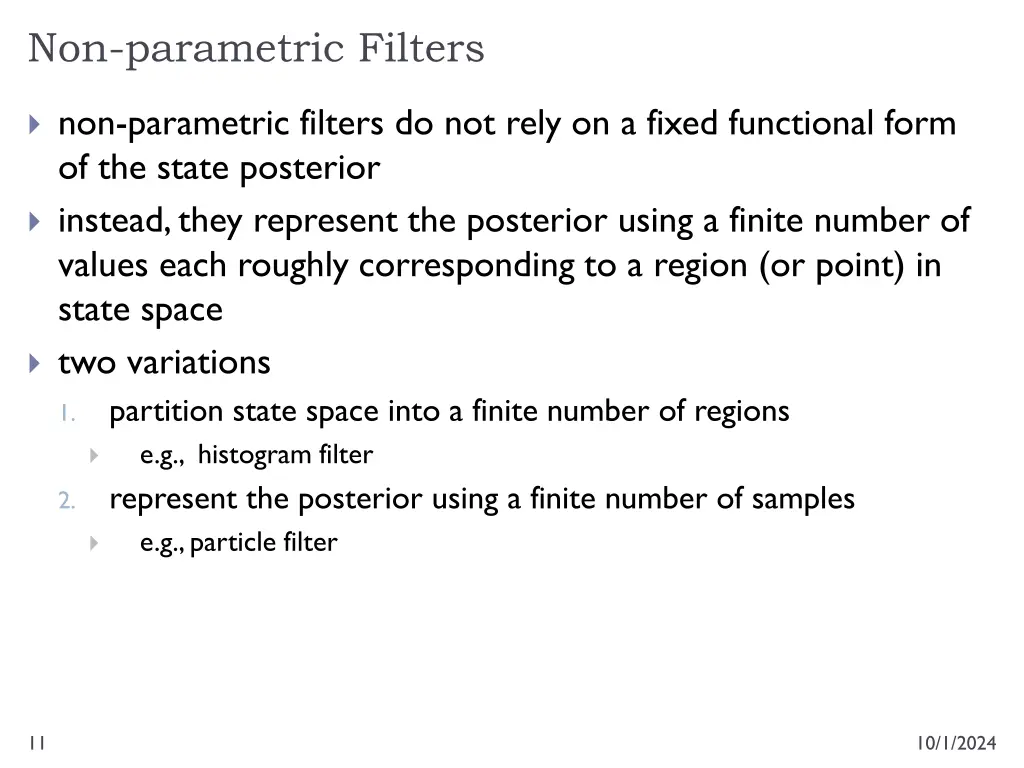 non parametric filters