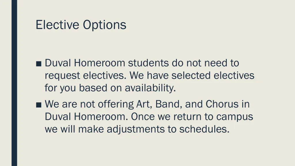 elective options 1