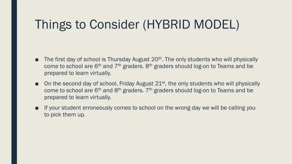 things to consider hybrid model