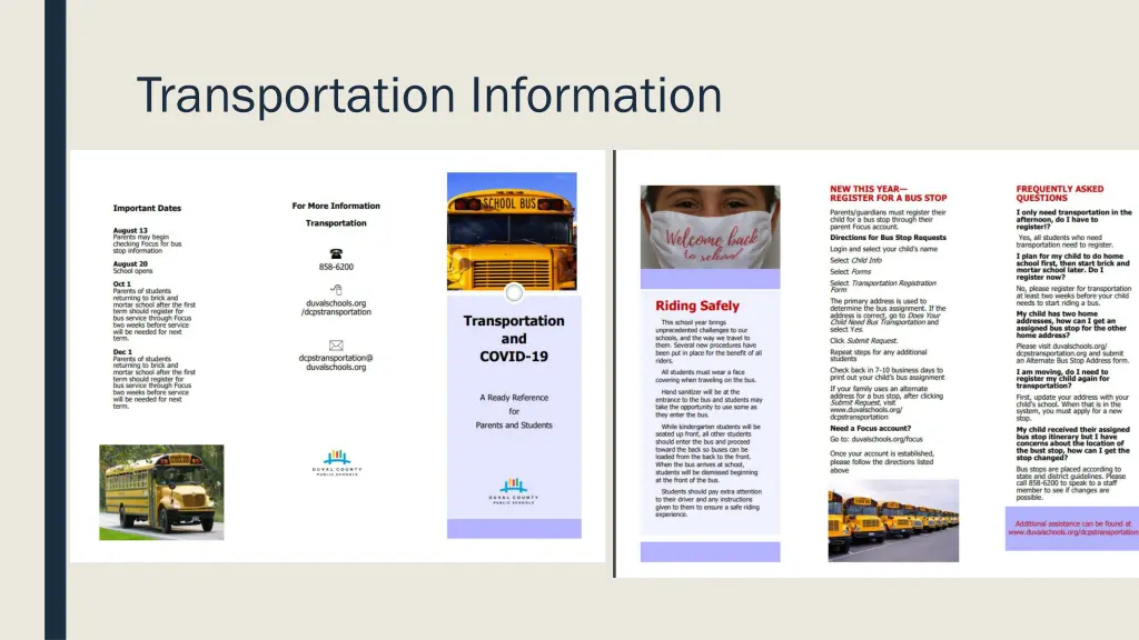 transportation information