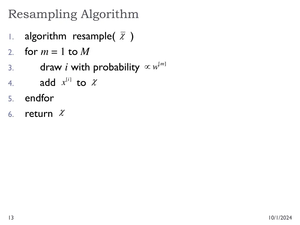 resampling algorithm